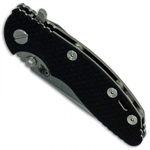 Hinderer Knives XM-18 3 Inch Knife - Spanto - Tri Way Pivot - Stonewash - Black G-10 Handle