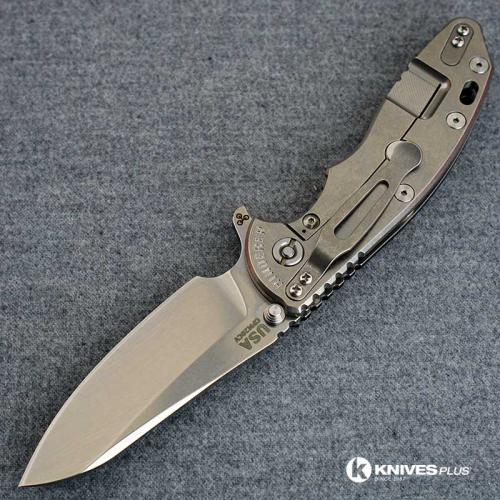 Hinderer Knives XM-18 3.5 Inch Knife - Gen 6 Sheepsfoot - Tri Way Pivot - Stonewash - Black G-10 Handle