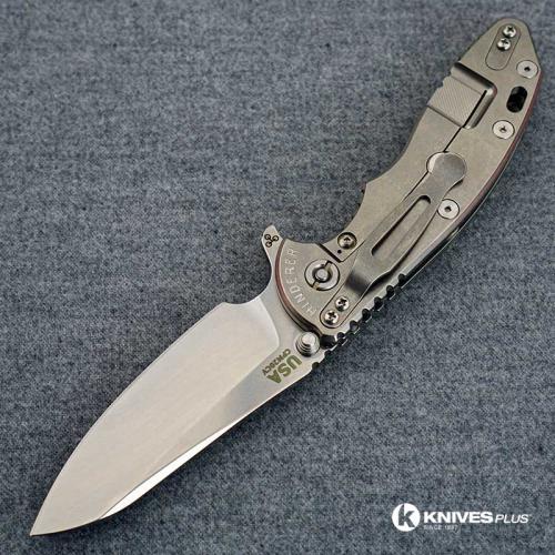 Hinderer Knives XM-18 3.5 Inch Knife - Gen 6 Sheepsfoot - Tri Way Pivot - Stonewash - Translucent G-10 Handle