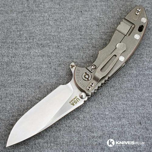 Hinderer Knives SKINNY XM-18 3.5 Inch Knife - Gen 6 Slicer - Stonewash - Tri Way Pivot - Black G-10 Handle