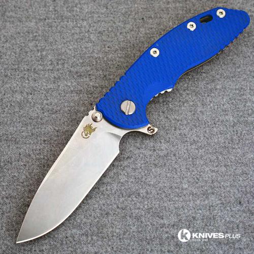 Hinderer Knives SKINNY XM-18 3.5 Inch Knife - Gen 6 Slicer - Stonewash - Tri Way Pivot - Blue G-10 Handle