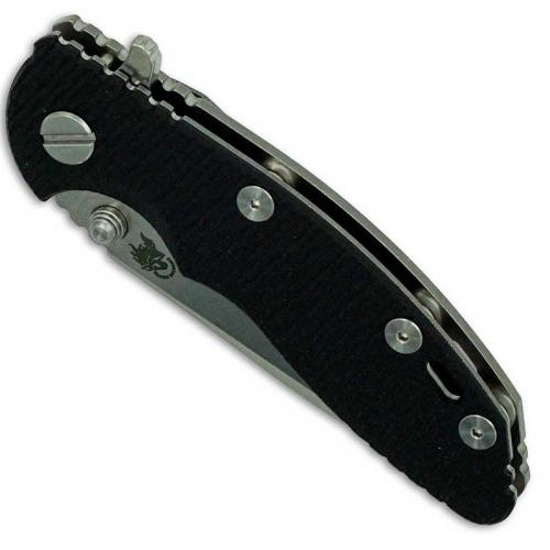 Hinderer Knives XM-18 3 Inch Knife - Spear Point - Stonewash - Tri Way Pivot - Black G-10 Handle