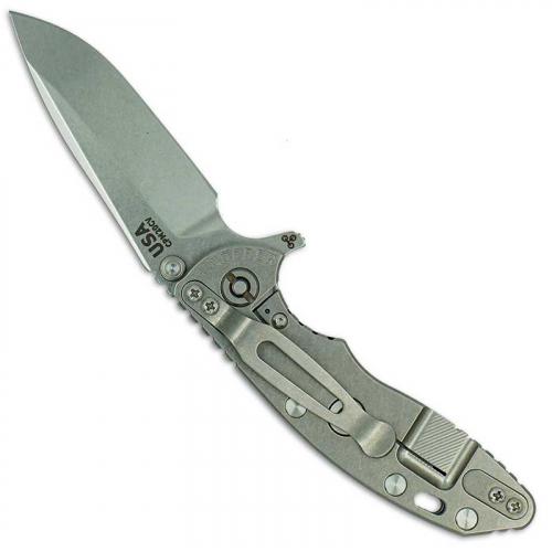 Hinderer Knives XM-18 3 Inch Knife - Spear Point - Stonewash - Tri Way Pivot - Black G-10 Handle