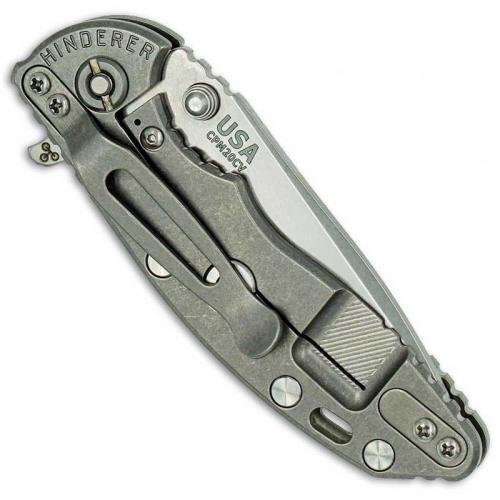 Hinderer Knives XM-18 3 Inch Knife - Spear Point - Stonewash - Tri Way Pivot - Translucent G-10 Handle