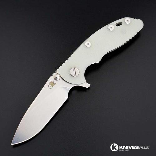 Hinderer Knives XM-18 3 Inch Knife - Slicer - Stonewash - Tri Way Pivot - Translucent G-10 Handle