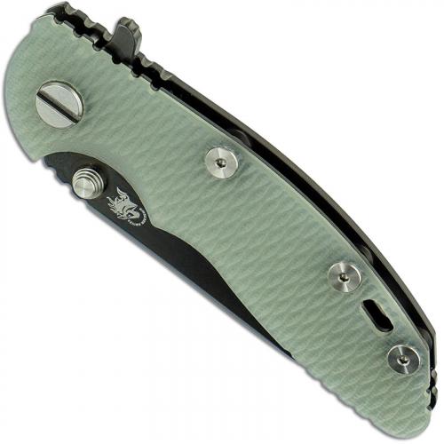 Hinderer Knives XM-18 3 Inch Knife - Slicer - Stonewash Black DLC - Tri Way Pivot - Translucent G-10 Handle