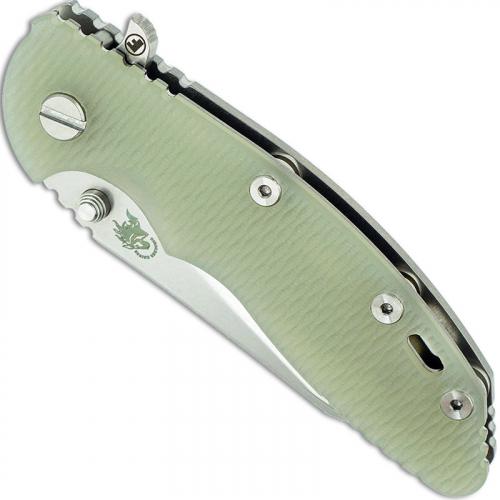 Hinderer Knives FATTY XM-18 3.5 Inch Knife - Gen 6 Wharncliffe - Stonewash - Tri Way Pivot - Translucent G-10 Handle