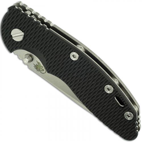 Hinderer Knives XM-18 3.5 Inch Knife - Gen 6 Non Flipper Spearpoint - Stonewash - Tri Way Pivot - Black G-10