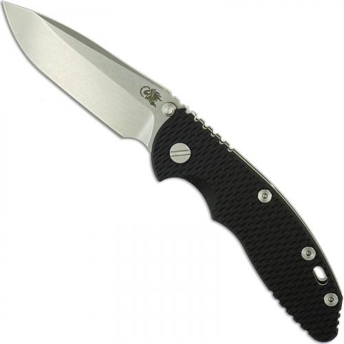 Hinderer Knives XM-18 3.5 Inch Knife - Gen 6 Non Flipper Spearpoint - Stonewash - Tri Way Pivot - Black G-10