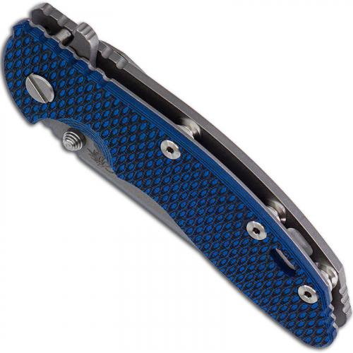 Hinderer Knives Gen 6 XM-18 3.5 Inch Knife - Spanto - Working Finish - Tri Way Pivot - Blue / Black G-10