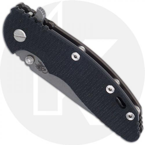 Hinderer Knives XM-18 3.5 Inch Knife - Spanto - Working Finish - S45VN - Tri Way Pivot - Black G-10 / Battle Bronze Ti