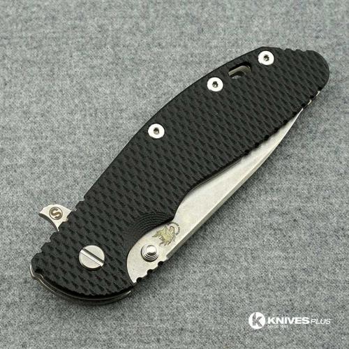 Hinderer Knives XM-24 Skinny Slicer Knife - Stonewash Finish - Black G10 Handle