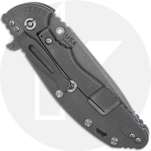 Hinderer Knives XM-24 4.0 Inch Knife - Working Finish - Blue/Black G10 / Titanium