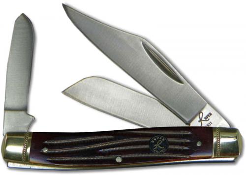 Roper Stockman Knife Traditional Pocket Knife with Tobacco Brown Bone Handle RP0001CTB