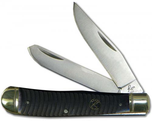 Roper Trapper Knife Traditional Pocket Knife Ash Viper Black Bone Handle RP0002CBR