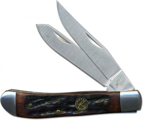 Roper Mini Trapper Knife, Brown Bone, RP-8CBB