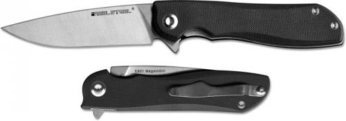 Real Steel 7420 Megalodon E801 EDC Liner Lock Flipper Knife Black G10
