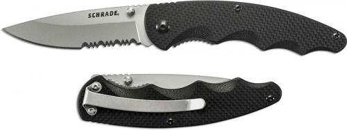 Schrade SCH105 Knife, Part Serrated, SC-105S