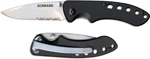 Schrade SCH107 Knife, Part Serrated, SC-107S