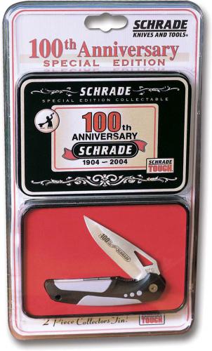 Schrade Badger Knife ASX4CPT - Limited 100 Year Anniversary Edition with Tin - OLD NEW STOCK