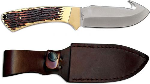 Uncle Henry 186UH Gut Hook Knife 3.99 Inch Fixed Blade Full Tang Staglon Handle