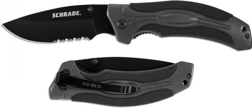 Schrade SCH205 Knife, Part Serrated, SC-205S