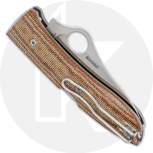 Spyderco SpyOpera Knife C255CMP - M390 Drop Point - Brown Canvas Micarta - Lock Back