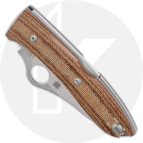 Spyderco SpyOpera Knife C255CMP - M390 Drop Point - Brown Canvas Micarta - Lock Back