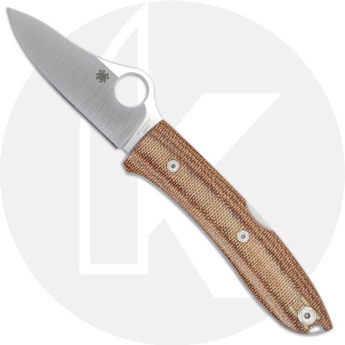 Spyderco SpyOpera Knife C255CMP - M390 Drop Point - Brown Canvas Micarta - Lock Back