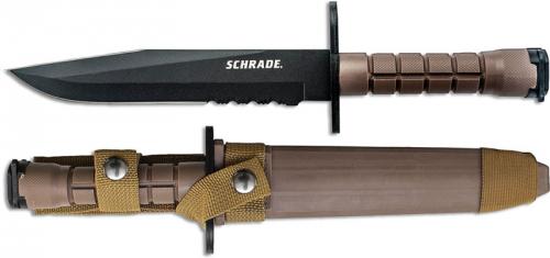 Schrade M9 Bayonet Knife, Brown Handle, SC-F6