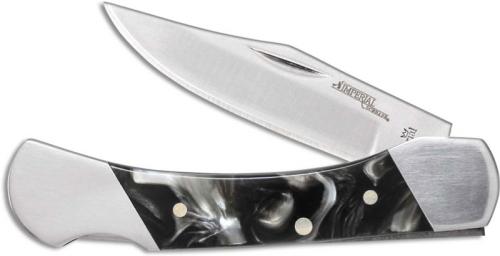 Schrade Imperial Lockback Knife IMP41 Pocket Knife Black and White Swirl POM
