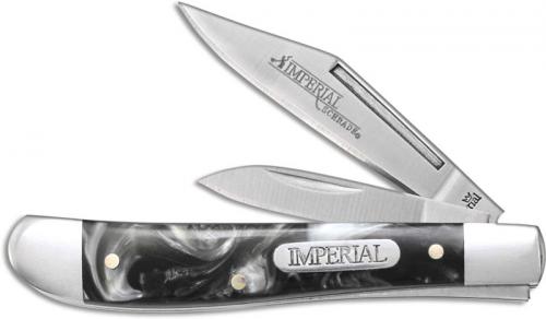 Schrade Imperial Dog Leg Jack Knife IMP42 Pocket Knife Black and White Swirl POM