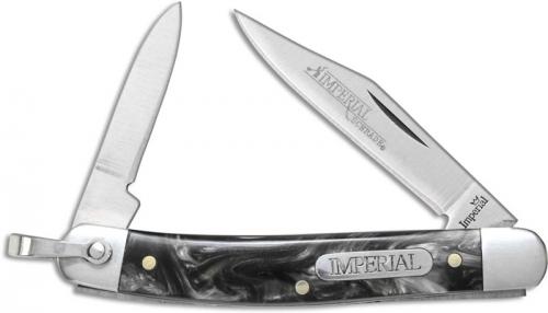 Schrade Imperial Pen Knife with Bail IMP44 Pocket Knife Black and White Swirl POM