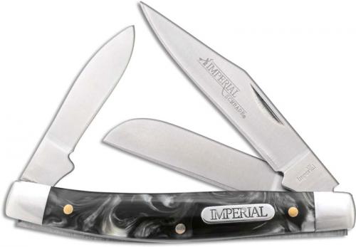 Schrade Imperial Stockman Knife IMP45 Pocket Knife Black and White Swirl POM