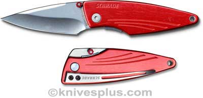 Schrade Knives: Schrade Silhouette Knife, Red Handle SC-SQ423