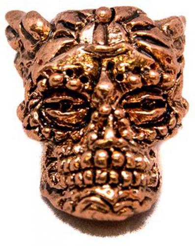 Schmuckatelli Aquilo Sugar Skull Pewter Bead - Antique Copper Finish - AAC