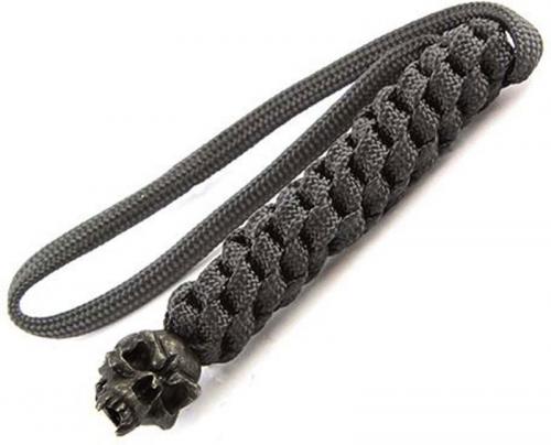 Schmuckatelli Lanyard - Fang Pewter Bead - Black Oxide Finish - Black Cord - 4.A-FBLBB