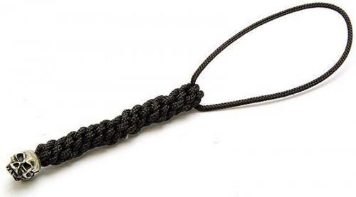 Schmuckatelli Mini Lanyard - Joe Pewter Bead - Pewter Finish - Black Cord - 4.B-JPMLB