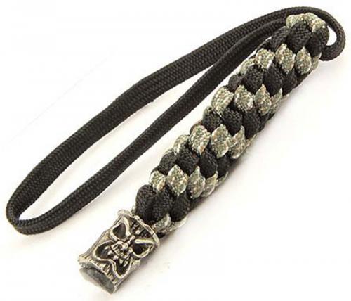 Schmuckatelli Lanyard - Ona Tiki Pewter Bead - Pewter Finish - Black and Digi Camo Cord - 4.A-OBLBDCP