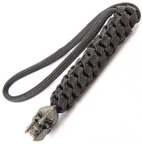 Schmuckatelli Lanyard - Spartan Pewter Bead - Black Oxide Finish - Black Cord - 4.A-SPBLBB