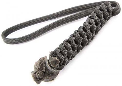 Schmuckatelli Lanyard - Vinnie Garoon Pewter Bead - Black Oxide Finish - Black Cord - 4.A-VGBLBB