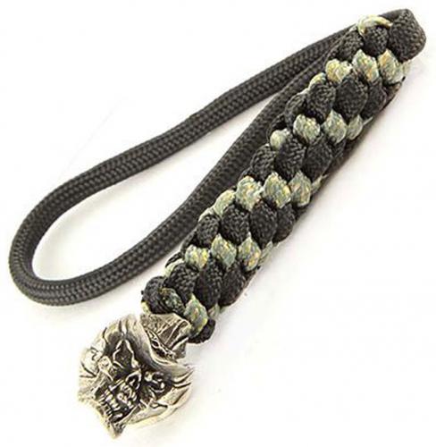 Schmuckatelli Lanyard - Vinnie Garoon Pewter Bead - Pewter Finish - Black and Digi Camo Cord - 4.A-VGBLBDCP