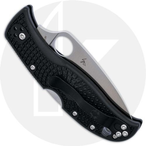 Spyderco LeafJumper Knife - C262PBK - VG-10 Leaf Shape Blade - Black FRN - Lock Back