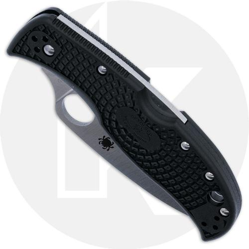 Spyderco LeafJumper Knife - C262PBK - VG-10 Leaf Shape Blade - Black FRN - Lock Back