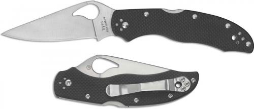 Spyderco Byrd Harrier 2 Knife BY01GP2 - Value Priced EDC - Plain Edge - Black G10 - Lock Back Folder