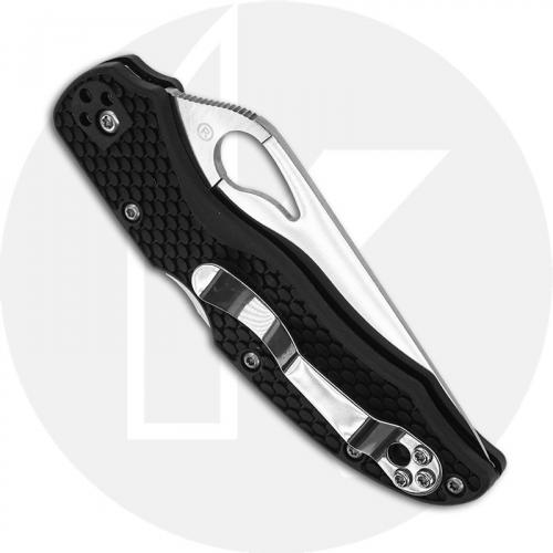 Spyderco Byrd Harrier 2 Lightweight Knife BY01PBK2 - Value Priced EDC - Plain Edge - Black FRN - Lock Back Folder