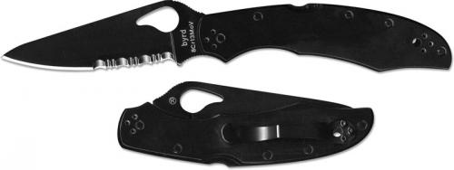 Spyderco Cara Cara 2 SS, Black Part Serrated, SP-BY03BKPS2