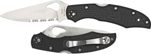 Spyderco Knives Spyderco Byrd, Cara Cara2 FRN, Serrated, SP-BY03PSBK2