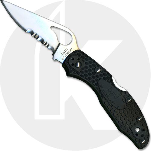 Spyderco Knives: Spyderco Byrd Meadowlark2 FRN, Serrated, SP-BY04PSBK2