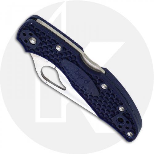 Spyderco Byrd Meadowlark 2 BY04PSBL2 Knife Value Price EDC Part Serrated Lock Back Folder Blue FRN